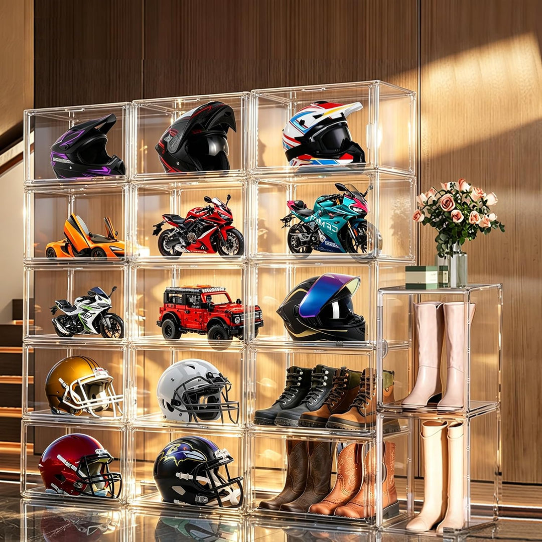 5 Stück Schuhaufbewahrungsbox, XXX-Grosse Extra grosse Acryl Display Case Transparente Sneaker Schuh