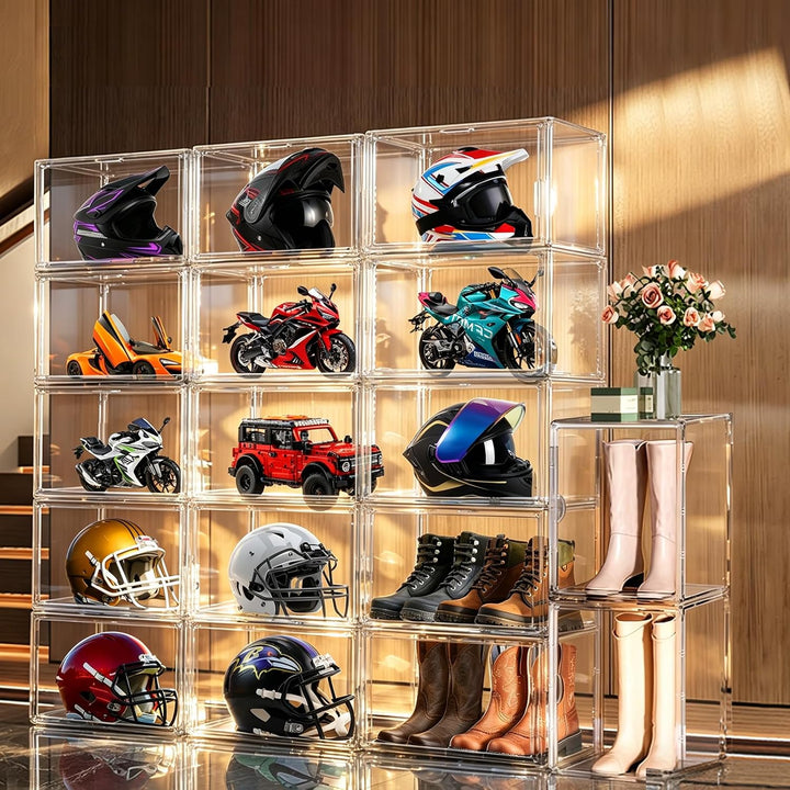 5 Stück Schuhaufbewahrungsbox, XXX-Grosse Extra grosse Acryl Display Case Transparente Sneaker Schuh
