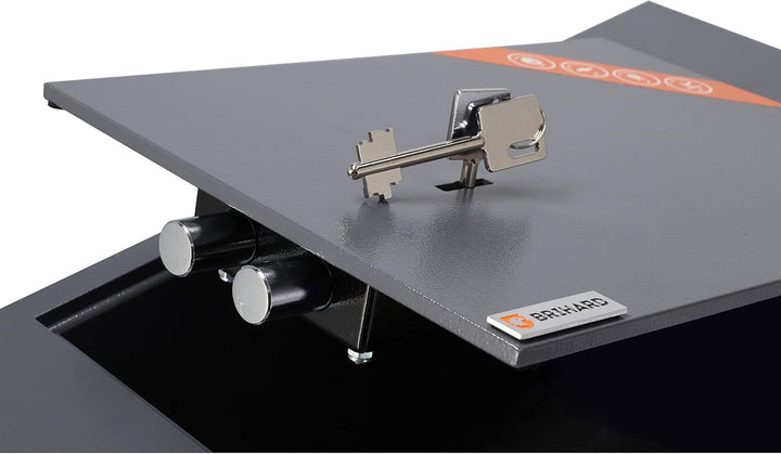 Brihard Bodenmontierter A4-Dokumententresor mit Schlüsselschloss – 13,5L Sichere Aufbewahrung – Auss