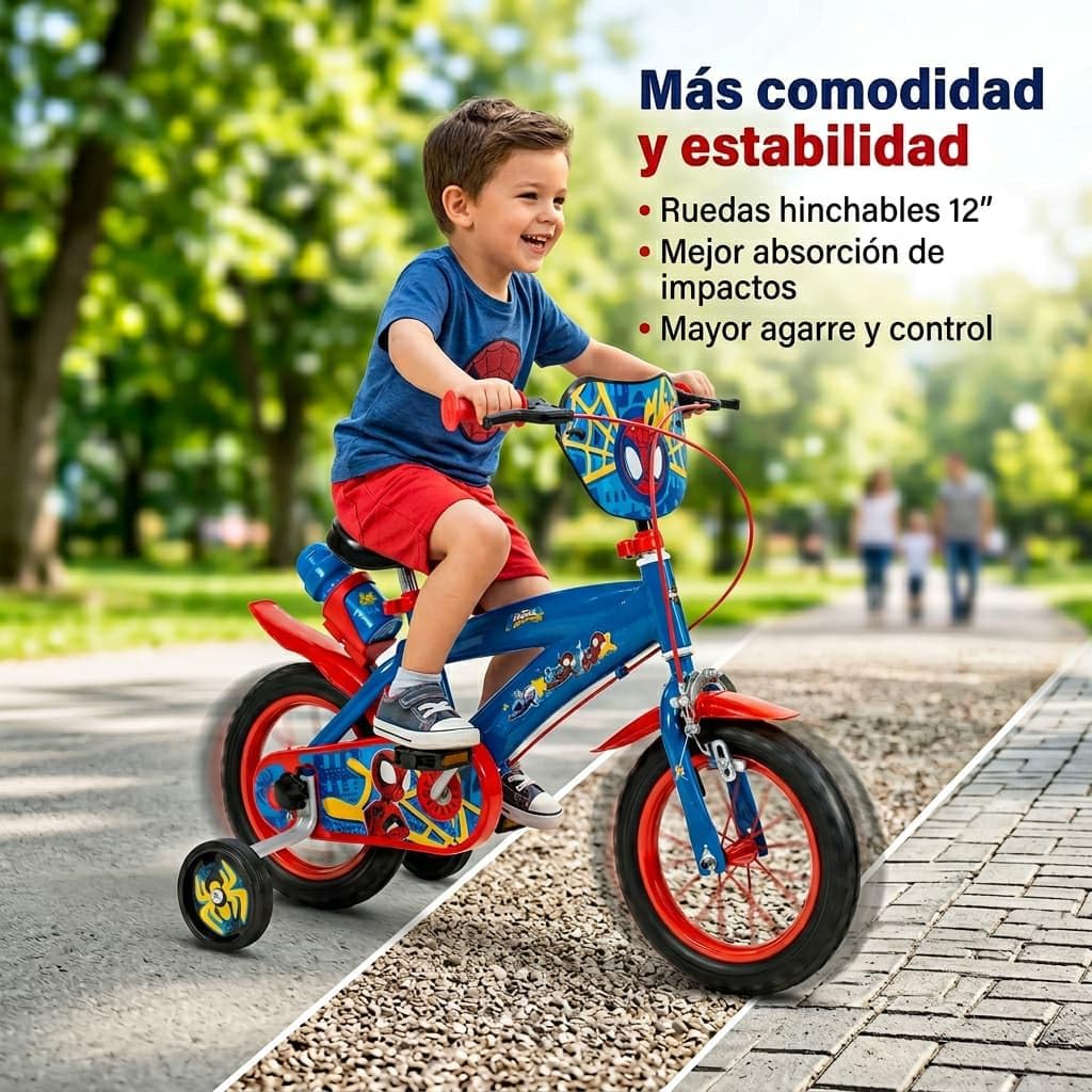 TOIMSA Jungen Fahrrad 30,5 cm (12 Zoll) Spiderman Huffy (3/5 Jahre), bunt, Klein