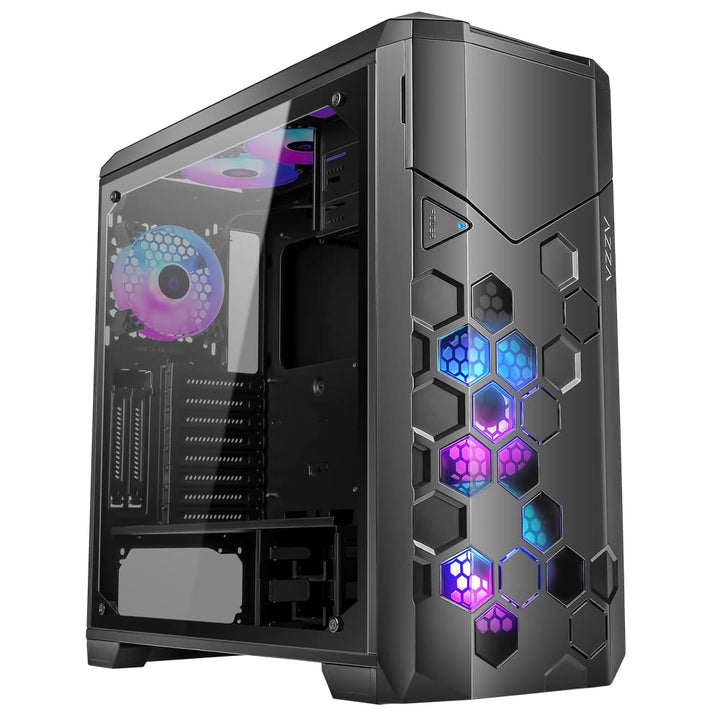 Azza Storm 6000B ARGB, Tower-Gehäuse,schwarz, Tempered Glass