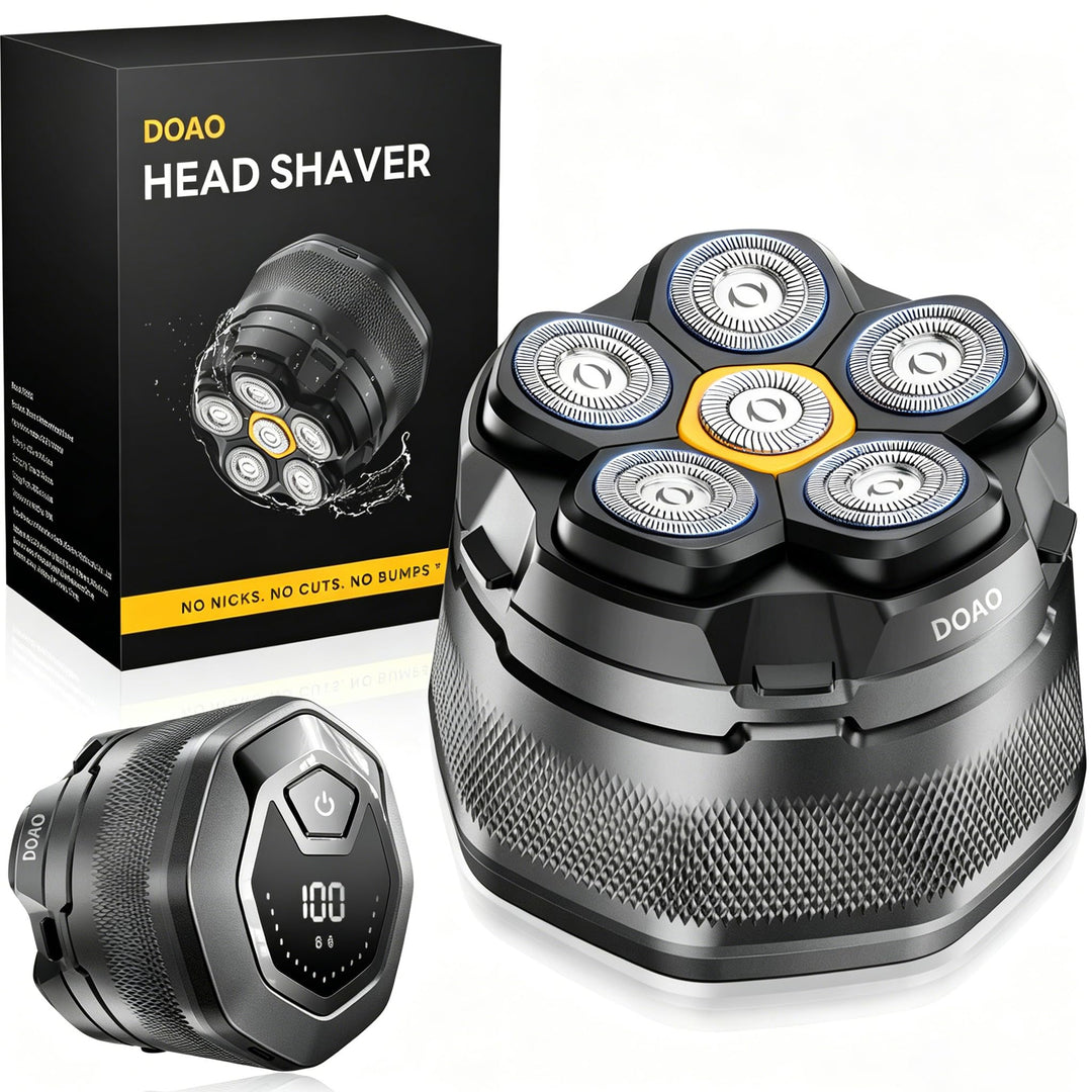 Glatzen Rasierer Herren, 180 Min Akku & flexibler 360grad-Scherkopf, Magnetische Leicht zu Reinigen,