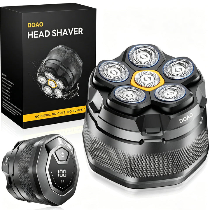 Glatzen Rasierer Herren, 180 Min Akku & flexibler 360grad-Scherkopf, Magnetische Leicht zu Reinigen,