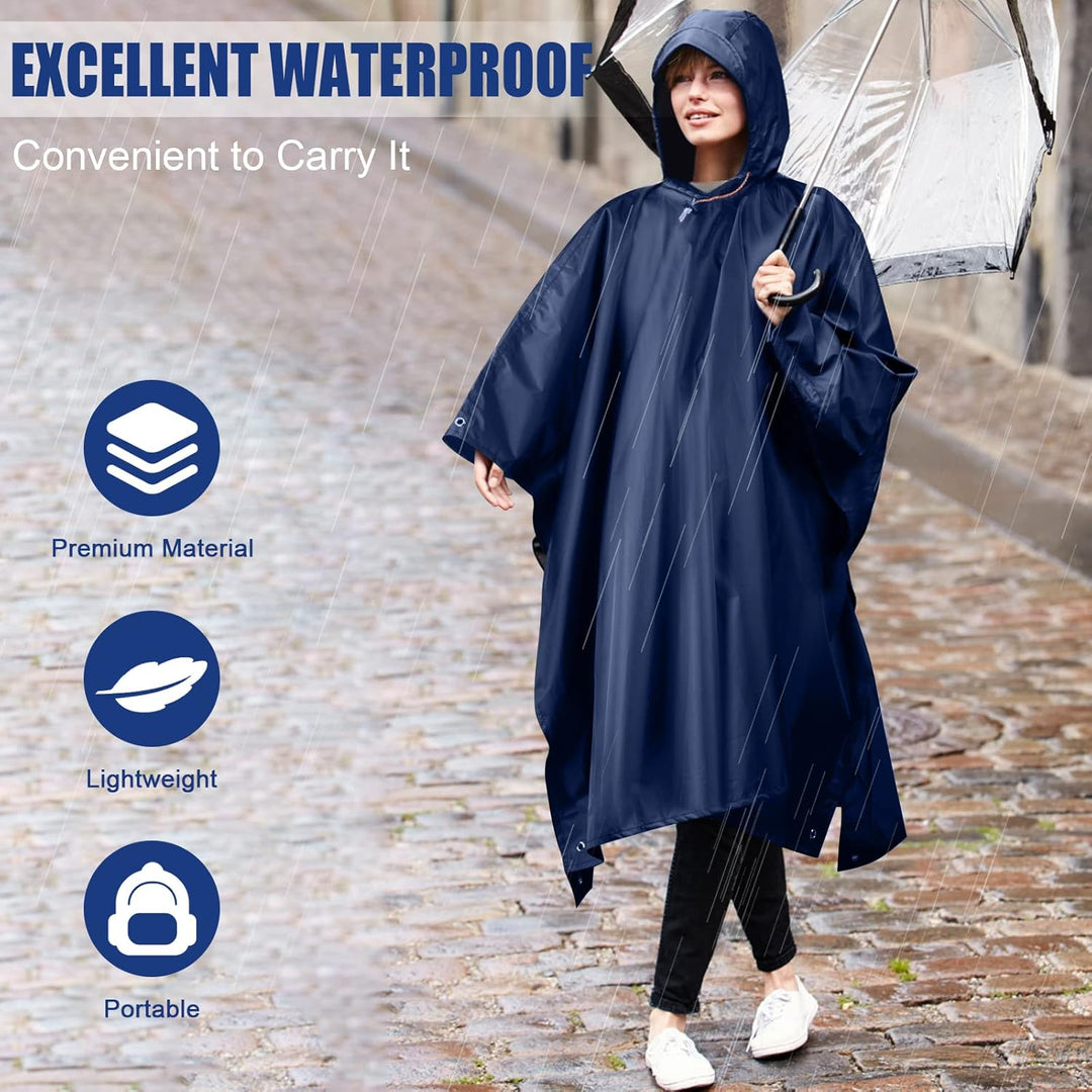 flintronic Regenponcho Herren, Wasserdichter Regenponcho, Leichter regenschutz Regencape, 3 in 1 wie