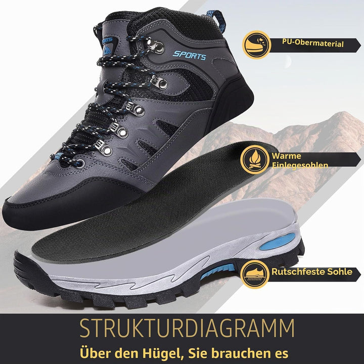 Littleplum Herren Wanderschuhe Winterschuhe Waterproof Wanderstiefel Outdoor Rutschfest High Top Tre