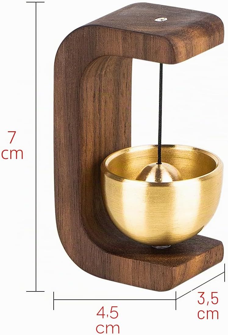 Goldene dekorative Shopkeepers Glocke für Türöffnung – magnetische Holz-Türklingel mit Messingglocke