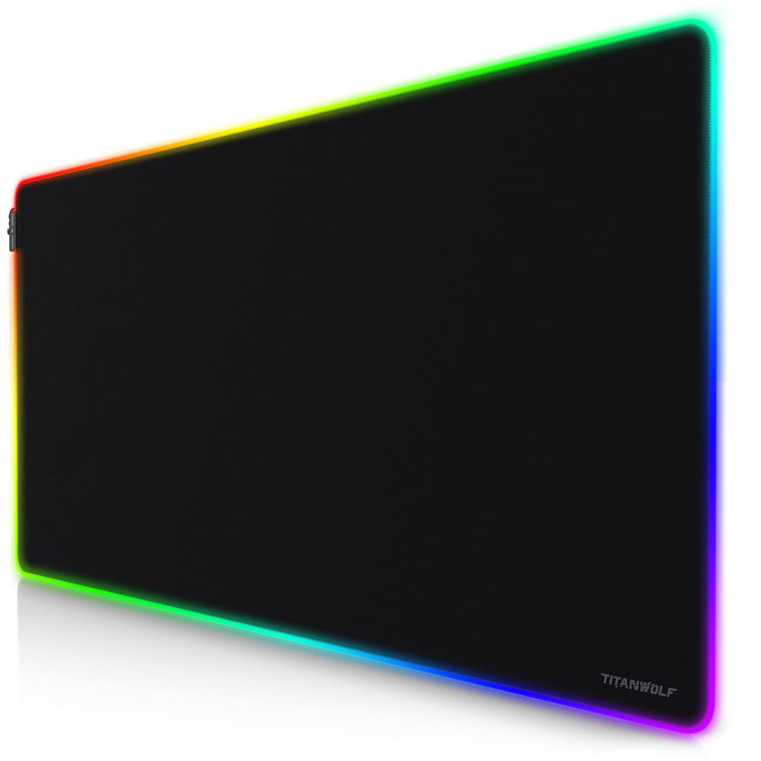 TITANWOLF - XXXL RGB Gaming Mauspad – 1200 x 600 mm - Mousepad - LED Multi Color - 7 LED Farben Plus