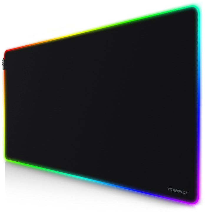 TITANWOLF - XXXL RGB Gaming Mauspad – 1200 x 600 mm - Mousepad - LED Multi Color - 7 LED Farben Plus