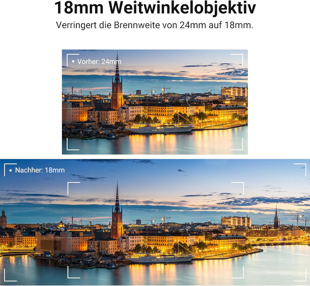 NEEWER Weitwinkelobjektiv Kompatibel mit Sony ZV-1 II (ZV-1 M2), 2 in 1 HD 18mm Weitwinkel + 10X zus