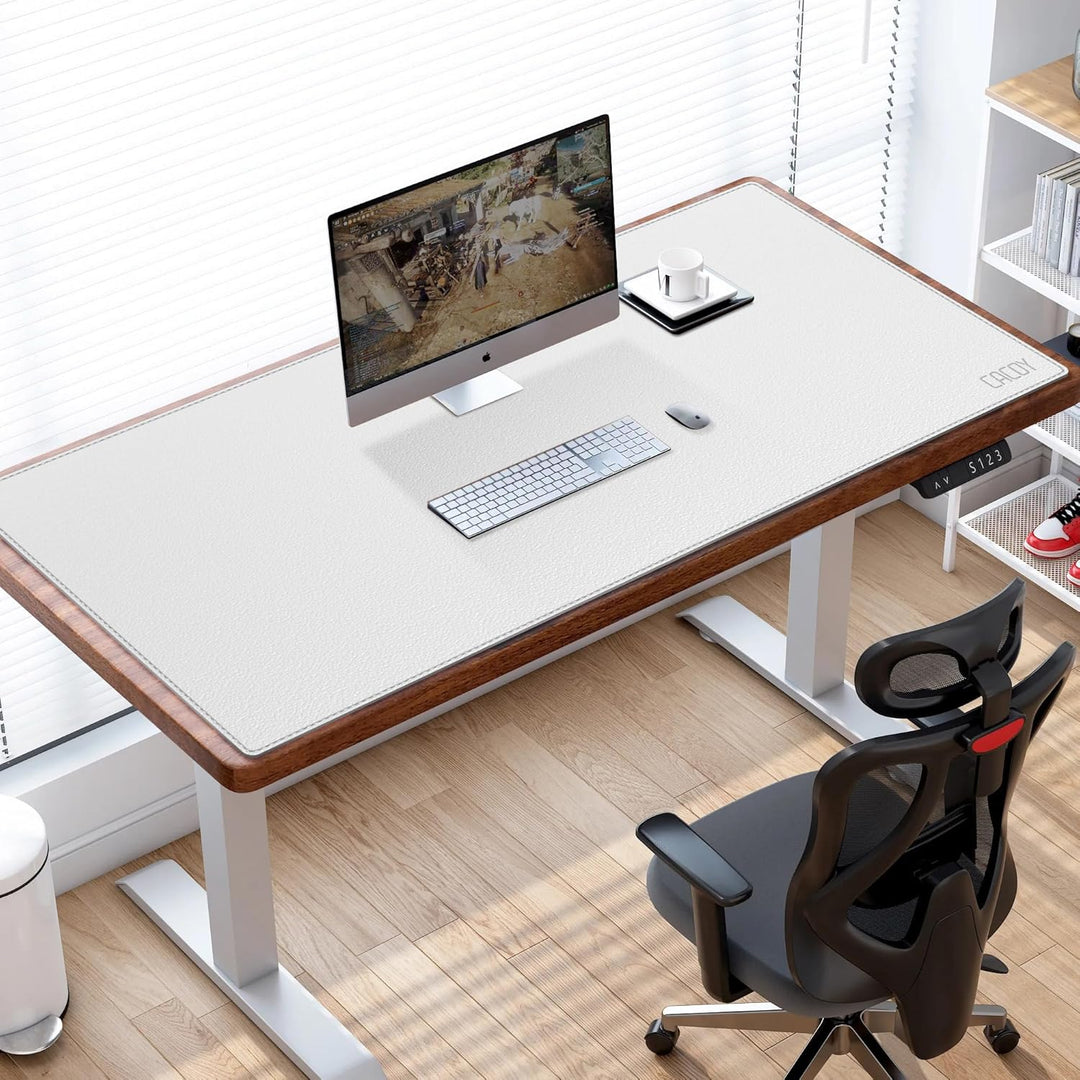 Cacoy Schreibtischunterlage aus Leder, 120x50cm Verlängertes Gaming-Mauspad, wasserdichte Schreibtis