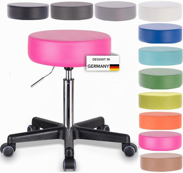 1stuff Profi Rollhocker Squash 35 - ca. 51-71 cm Sitzhöhe - Bürohocker höhenverstellbar mit hoher Be