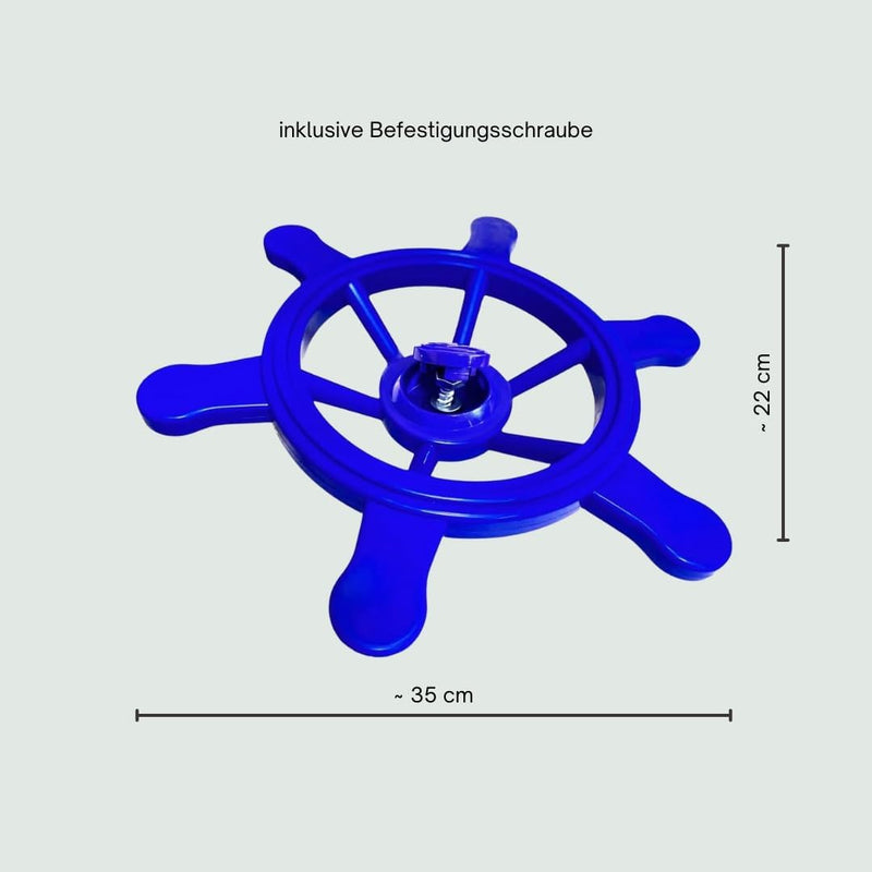 h2i Steuerrad für Spielturm & Spielhaus | Piraten Steuerrad aus wetterfestem Kunststoff | bewegliche