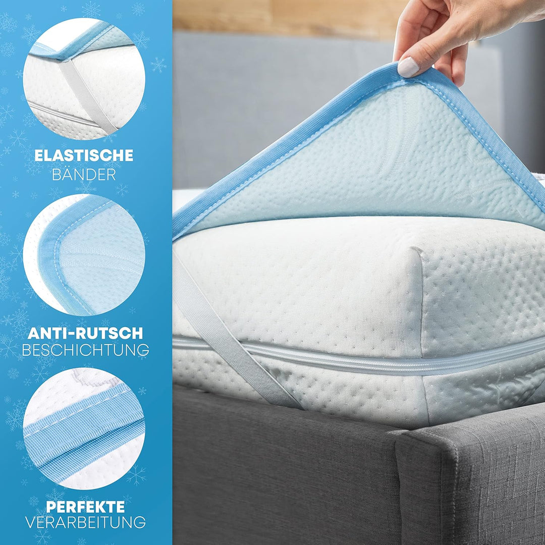 Premium Matratzenschoner Klimaregulierend – Kühlender Matratzen Schoner - Idealer Sommer Reisetopper