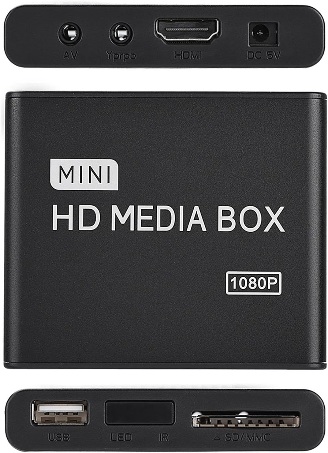 1080P Full HD Box Media Player, 100 Mbit/S Media Player Box, Unterstützung für USB MMC RMVB MP3 AVI