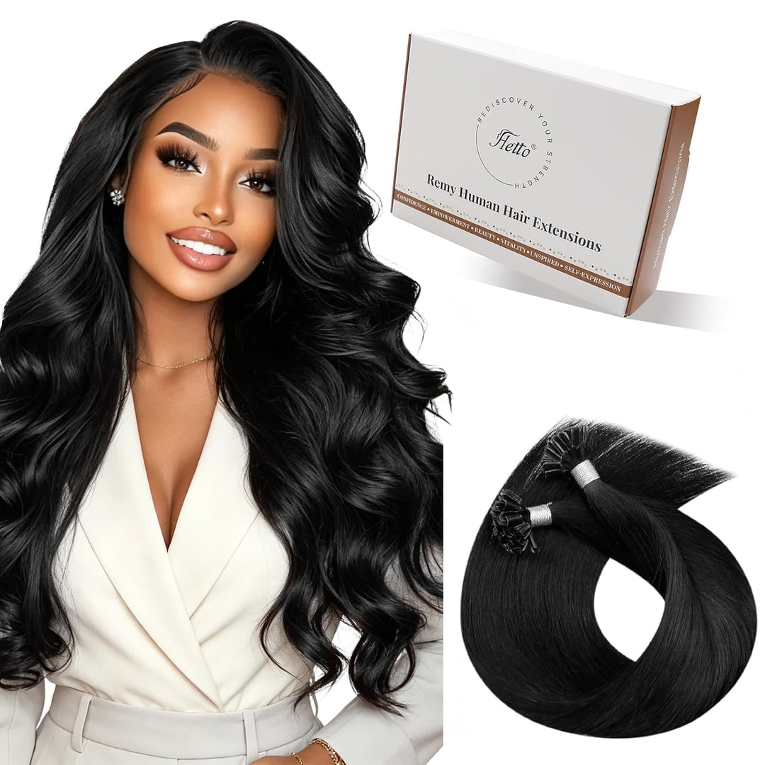 Hetto Bonding Extensions Echthaar Schwarz Extensions Echthaar Bondings Gerade Invisible Remy Haare P