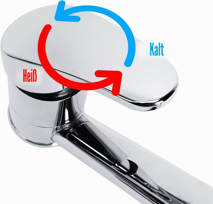 Wasserhahn Küche 360 ° Drehbar Küchenarmatur mit Einhebelmischer Keramikkartusche Edelstahl Mischbat