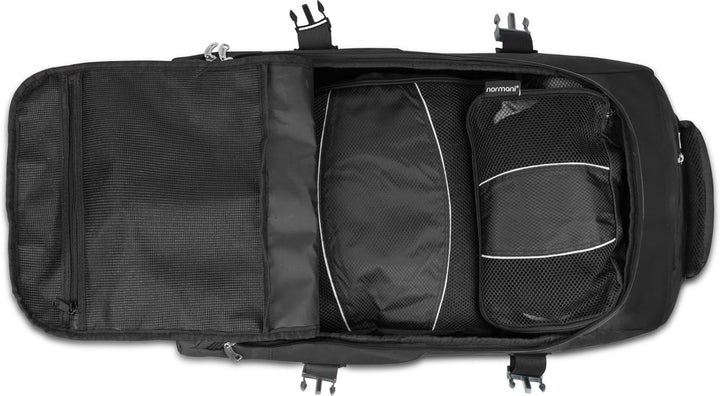 normani Reisetasche mit Rucksackfunktion - Reisetrolley und Rucksack in Einem mit 5 passenden Kleide
