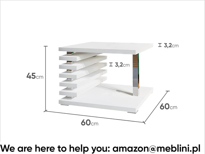 MEBLINI Kleiner Couchtisch Quadratisch mit Stauraum für Wohnzimmer - Wohnzimmertisch Modern Klein -