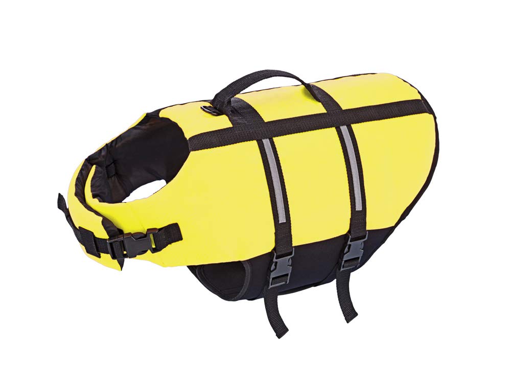 Nobby Hunde Schwimmhilfe, neon gelb, M, 35 cm, 1 Stück gelb M, Rückenlänge 35 cm, bis 25 kg, gelb M,