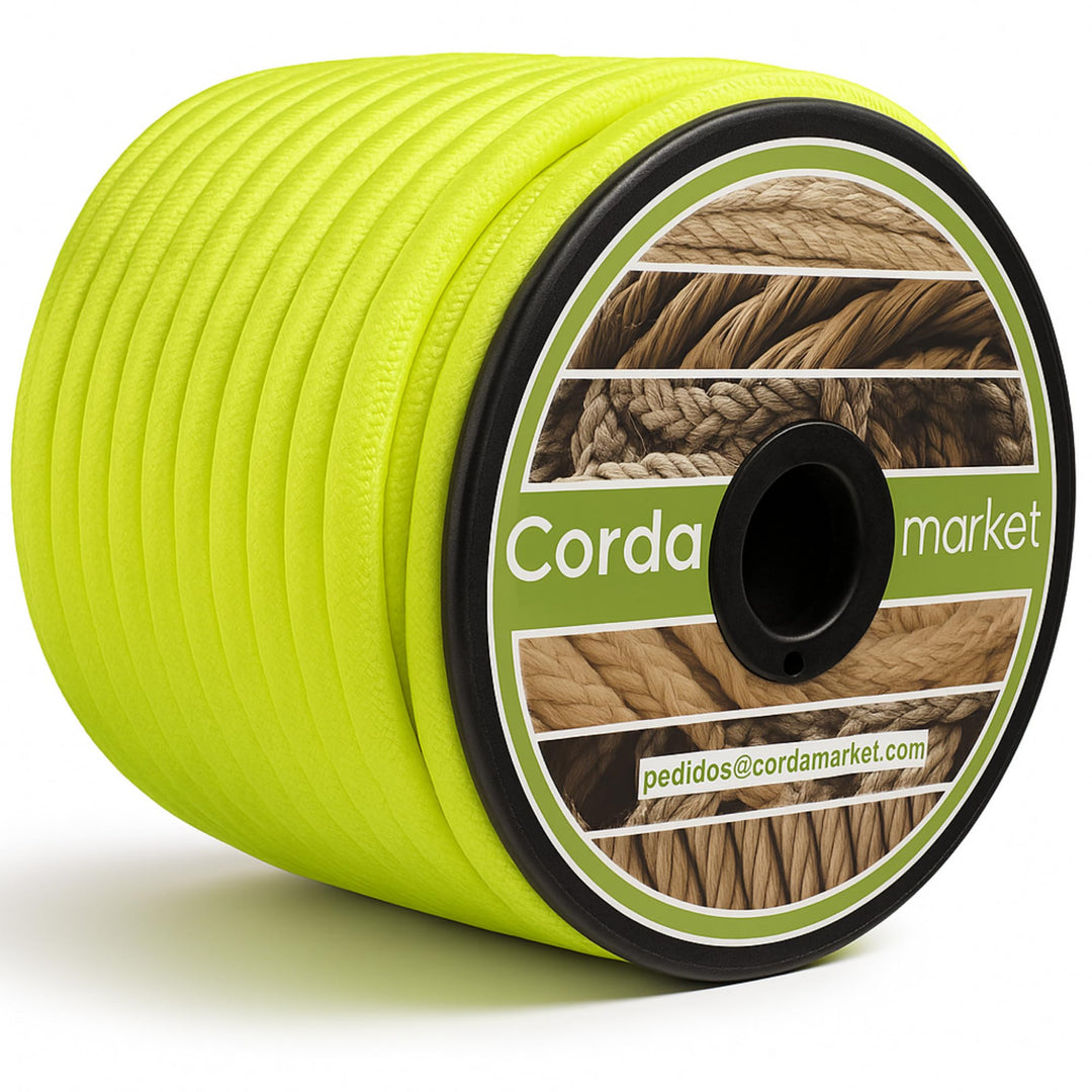 CORDAMARKET 10 mm Gummizug, Gelb (Amarillo Fluor), 25mts