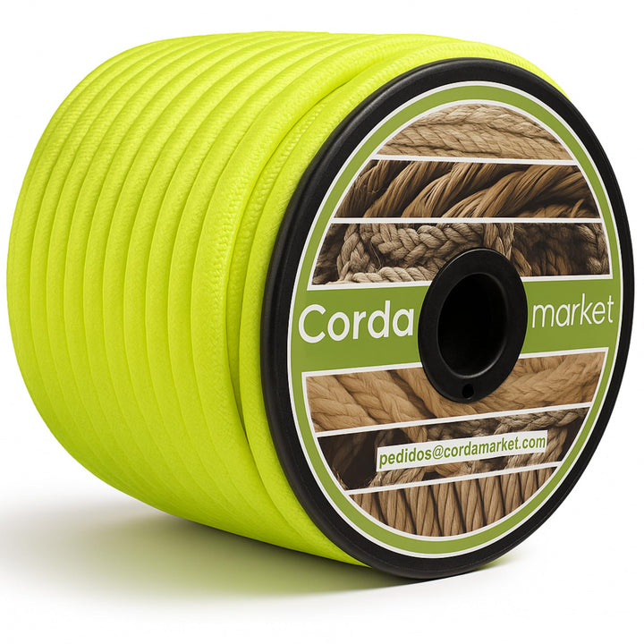 CORDAMARKET 10 mm Gummizug, Gelb (Amarillo Fluor), 25mts