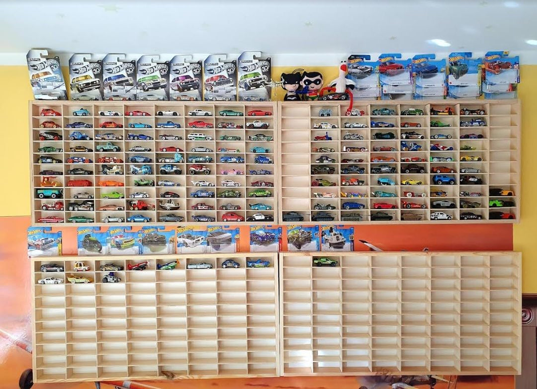 Dekoralove HOLZORGANISATOR 80X40CM für Schubladen kompatibel für Hot Wheels Schmuck Holz Aufbewahrun