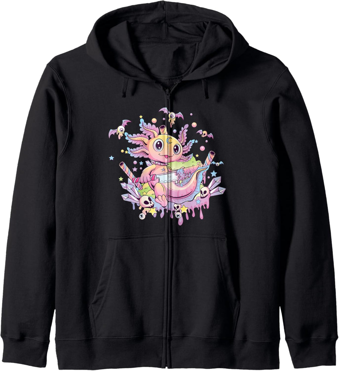 Pastell Goth Cute Creepy Axolotl Gothic Kawaii Menhera Kapuzenjacke