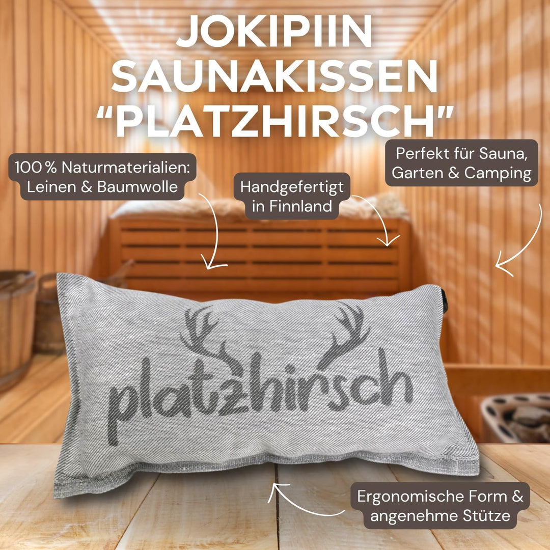 Jokipiin Premium Saunakissen 40 x 22 cm | 100% Made in Finland | ReisekissenLeinen Baumwolle
