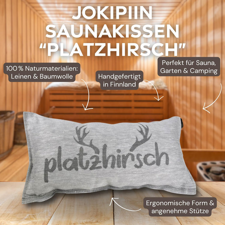 Jokipiin Premium Saunakissen 40 x 22 cm | 100% Made in Finland | ReisekissenLeinen Baumwolle