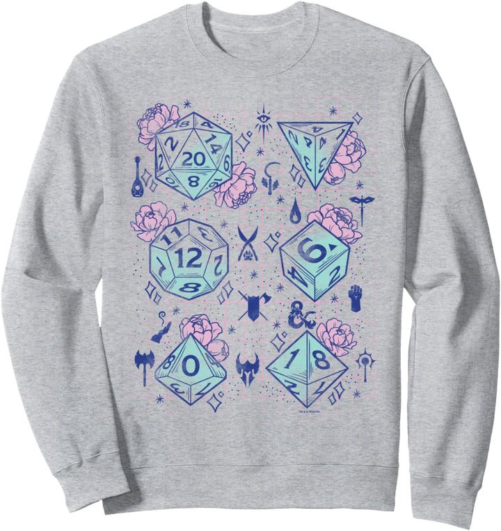 Dungeons & Dragons Floral Dice Grid Sweatshirt