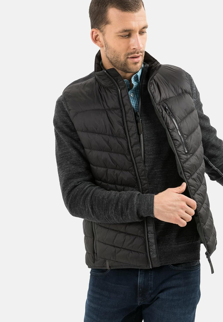 camel active Herren leichte Steppweste ohne Kapuze 56 Dunkelgrau, 56 Dunkelgrau