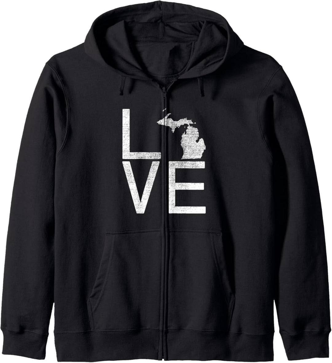 Stolze USA Fan-Staat - Michigan LIEBE Karte Michigan Kapuzenjacke