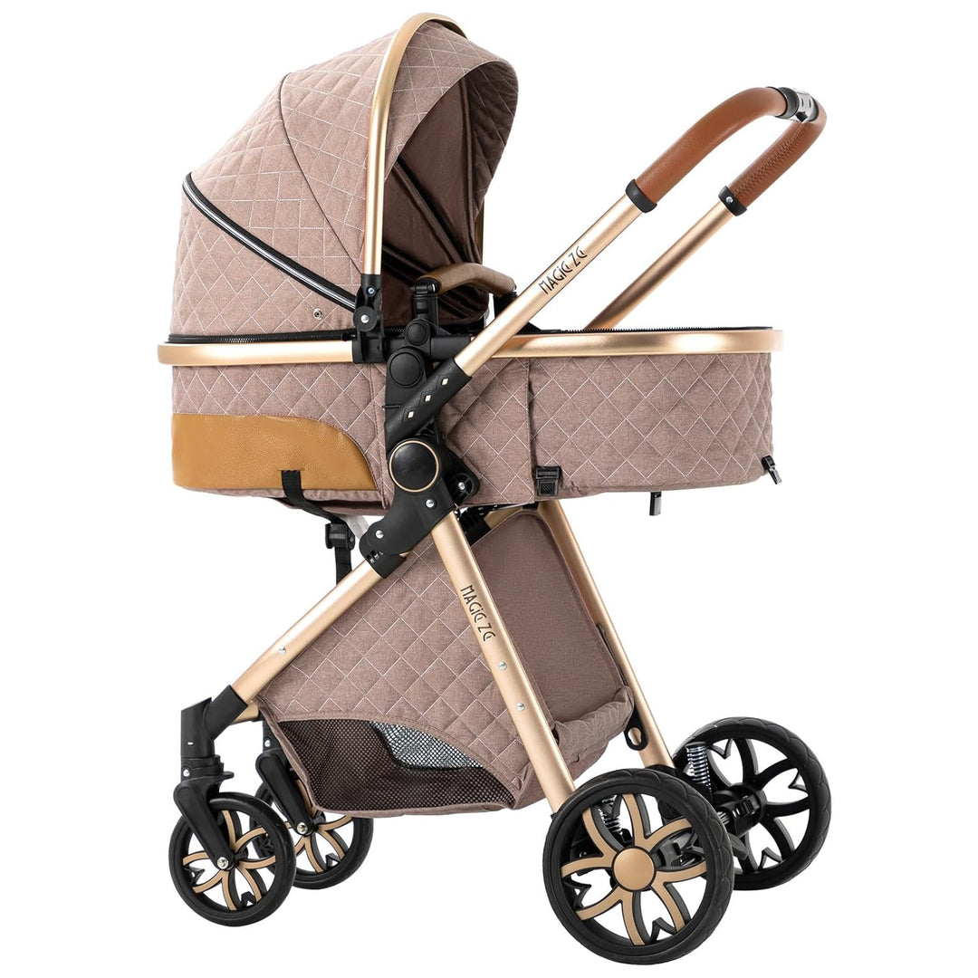 Nine point nine Kinderwagen 3 in 1, Kinderwagen Set mit Umkehrbarem Doppelschiebemodus, Kombikinderw