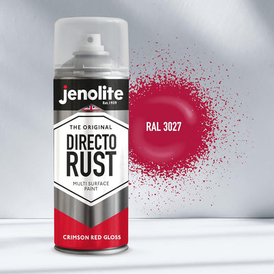 JENOLITE Directorust Glanzfarbe | CRIMSON ROT | Sprühfarbe für mehrere Oberflächen | Holz, Metall, K