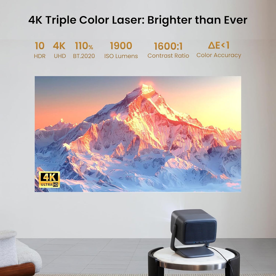 JMGO N1 Ultra Beamer 4K 2200 CVIA Lumen, 3D Beamer Heimkino 180 Zoll, MALC™ Triple Laser Projektor&G