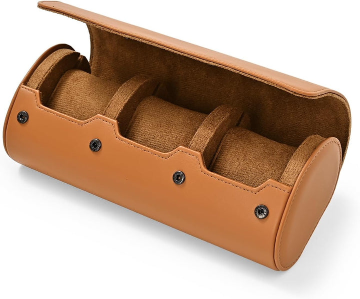 Oirlv Luxus PU Leder 3 Schlitze Uhrenrolle Uhrenbox Für Geschenkbox Weihnachten Jubiläum Geburtstag(