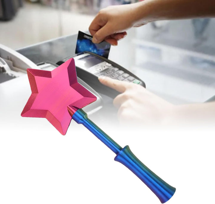 Keenso 3D-Gedruckter Kreditkartenstab PLA Fairy Pay Wand 28 X 15 cm, Ausziehbar auf 36 cm Stern Kont