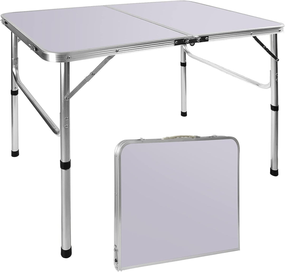Klappbarer Gartentisch aus Aluminium, wasserdicht, höhenverstellbar mit praktischem Griff, für Outdo
