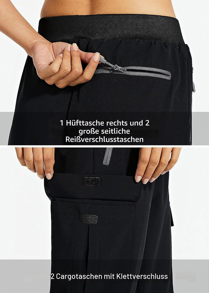 Comallan Cargohose Jogginghose Damen Leichte Wanderhose Schnelltrocknende Wanderhos Trekkinghose Spo