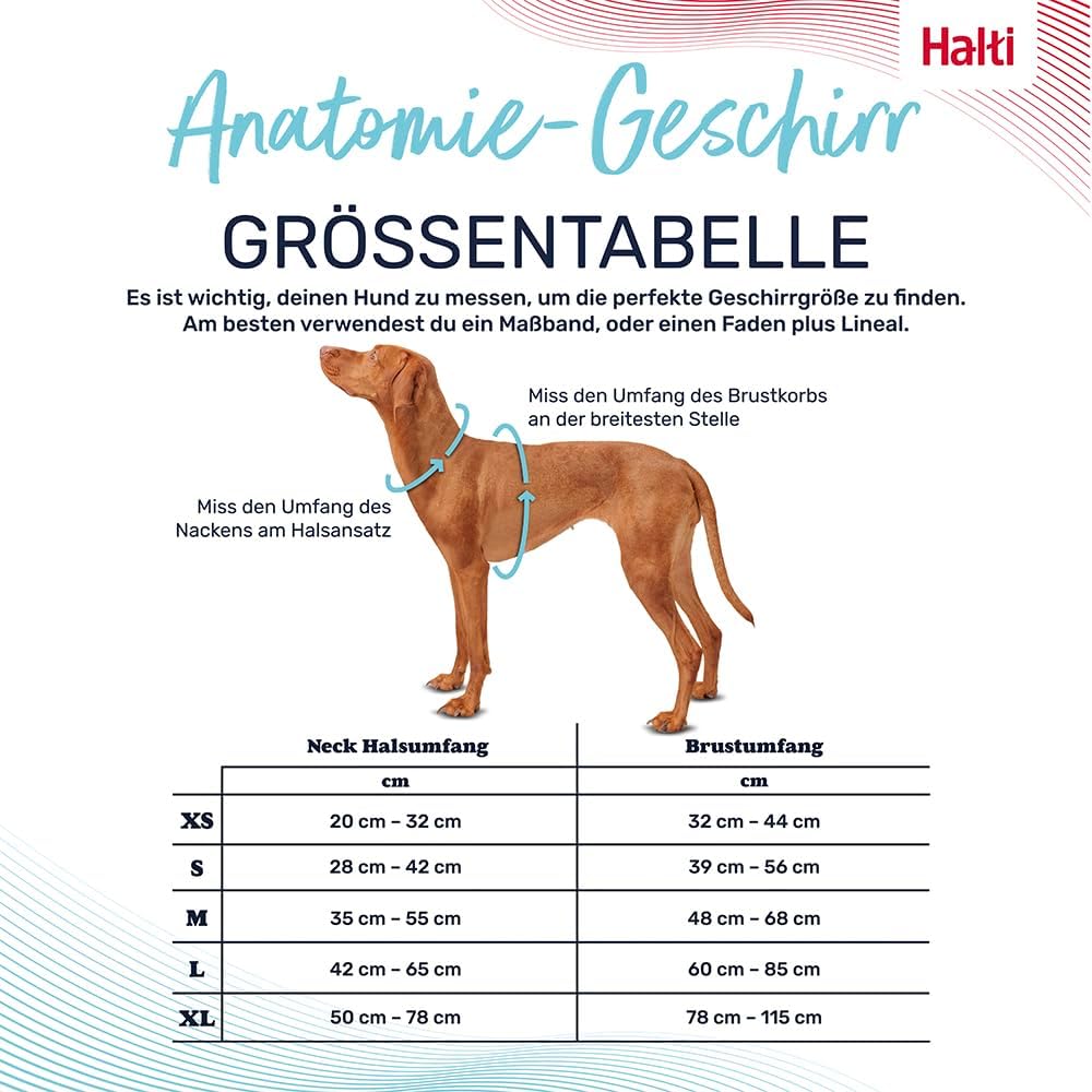 HALTI Anatomy Hundegeschirr mit Griff – Bewegungsfreiheit Hund. 3 Verbindungspunkte für die Leine, N