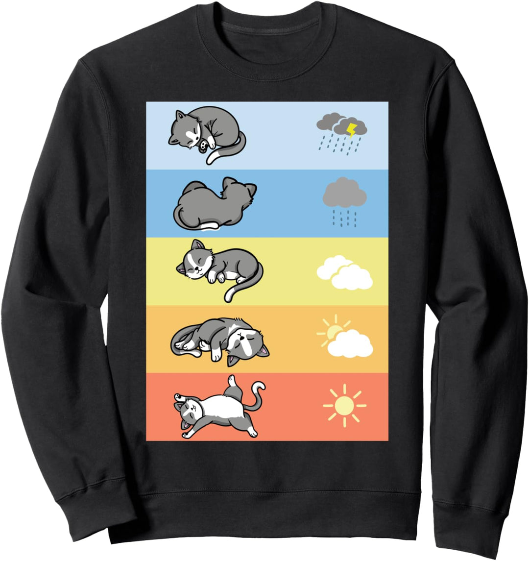lustige Schlafende Wetter Katzen kuschel outfit Sweatshirt