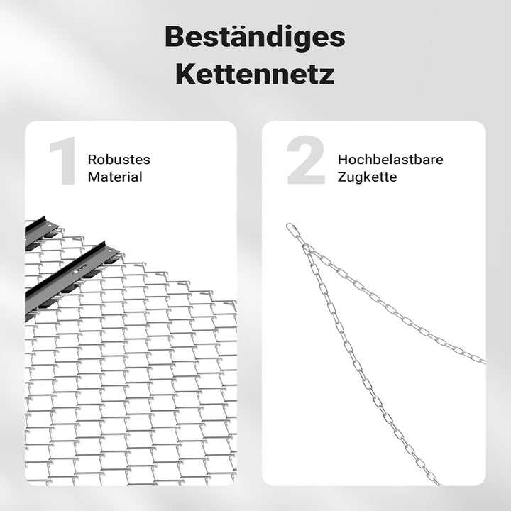 Wiltec Wiesenegge 155 x 123,5 cm mit Kettennetz, Schleppegge für Rasentraktor, ATV und UTV, Wiesensc