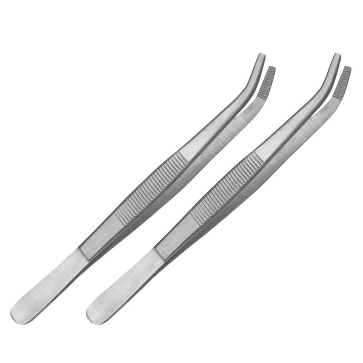 May - Set - 2 x Technische Pinzette gebogen - 14 cm - Modellbau Pinzette - Elektriker Pinzette - Ind