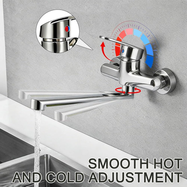 Wasserhahn Wandmontage Wasserhahn 360 Grad Drehbar Wandarmatur für Spülbecken Wall Mounted Tap Drehb