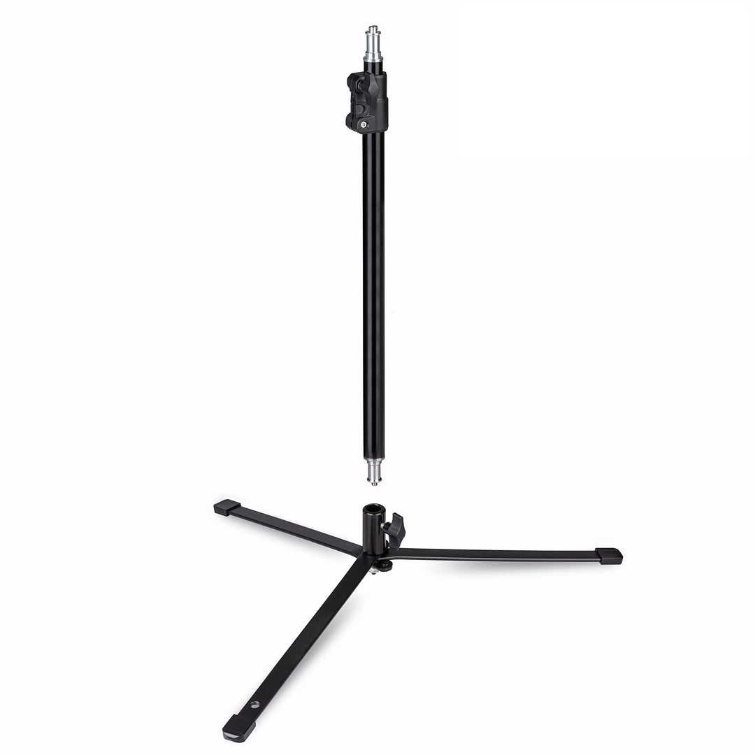 Walimex pro Boden-Lampenstativ mit extra Mittelsäule für Lampen, Kameras, Blitze I 12-90cm Höhe stuf