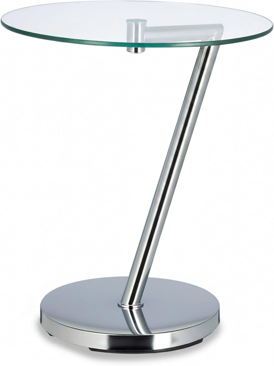 Relaxdays Glas u. Chrom, runder Beistelltisch f. Kaffee Tee, Ablage f. Garten HxBxT: 52 x 45 x 45 cm
