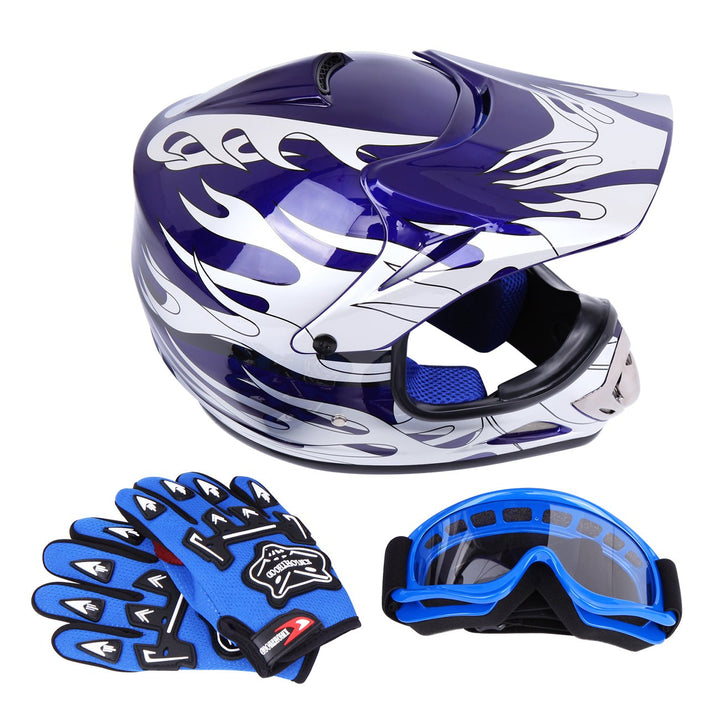 Samger DOT Jugend Kinder Off Road Helm Motocross Helm Dirt Bike ATV Motorradhelm Handschuhe+Brille S