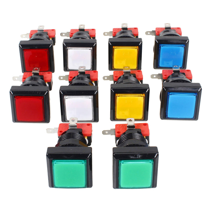 EG STARTS 10 x Arcade Square quadratische LED beleuchtet Druckknopf mit Micro Schalter für Arcade Ma