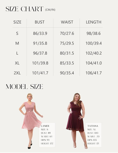 Dressystar Damen Ballkleid Maxi Lang Abendkleider Elegant für Hochzeit Spitzen Cocktailkeid L Kurz-b