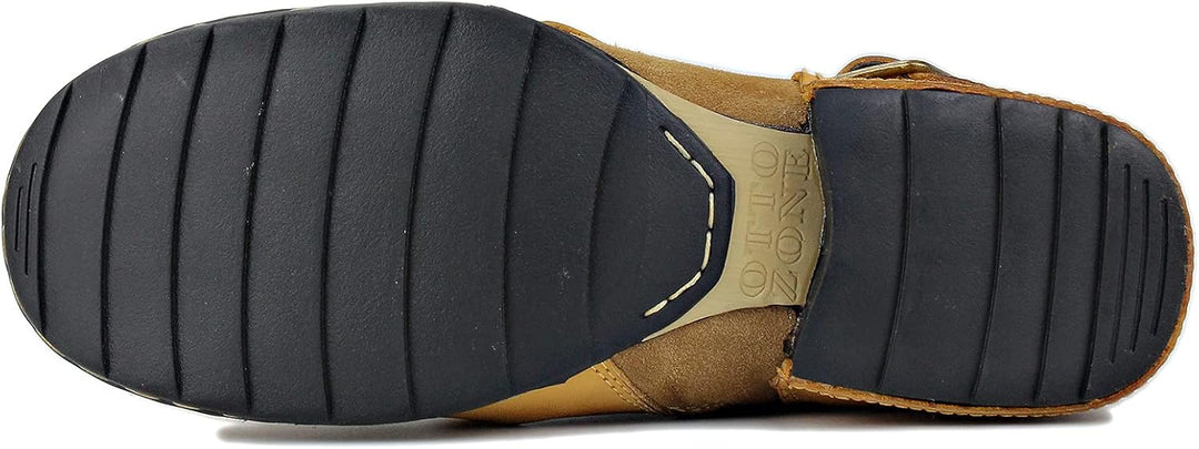 COWSDELLA Herren Stiefel aus Leder Rindsleder mit Gummisohle Biker Motorrad Boots mit Reissverschlus
